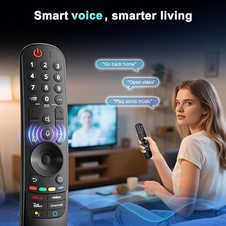 Magic Remote for LG Smart TV, replacement with pointer and voice, compatible with 2021-2024 UHD OLED QNED NanoCell 4K/8K TVs Voice-activated
