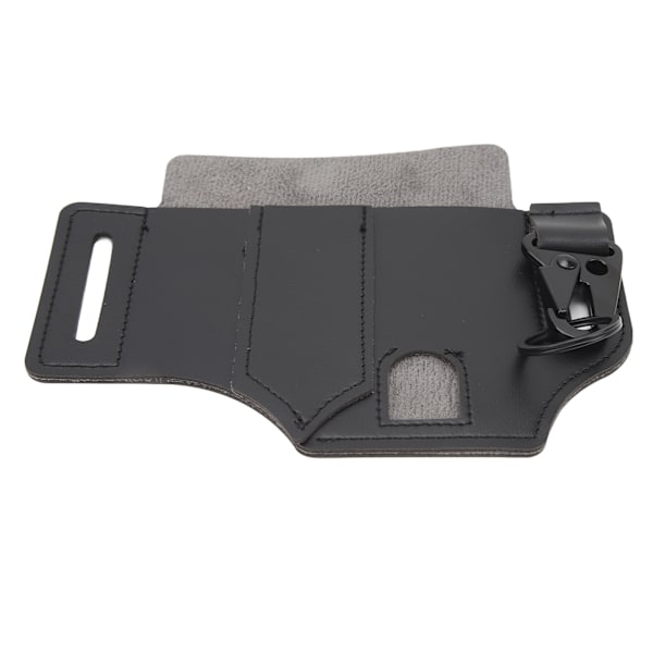 Männs Svart Läder EDC Multiverktyg Bältesväska med Mjuk Textur och Hög Kapacitet