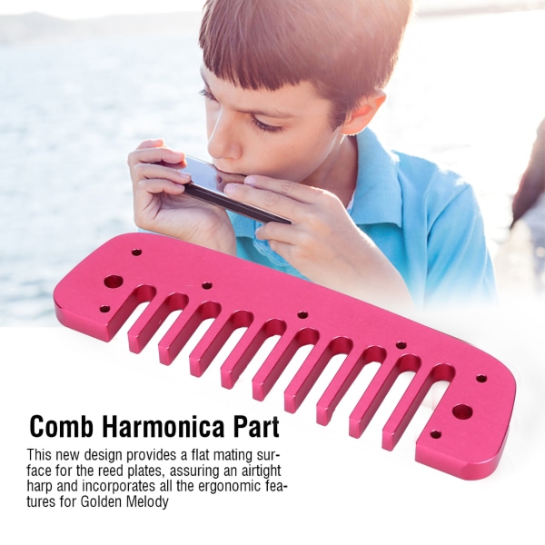 TIMH Aluminium Alloy Blues Comb Harmonica osa Hohner Golden Melodylle (punainen)