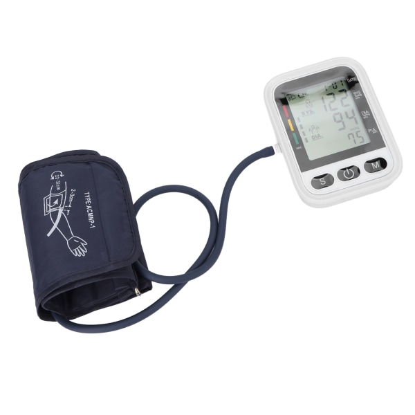 TIMH blodtrykksmansjett Stor LCD 0 til 280 mmHg/OkPa til 37,3 kPa Engelsk stemme Enkel betjening bærbar blodtrykksmaskin