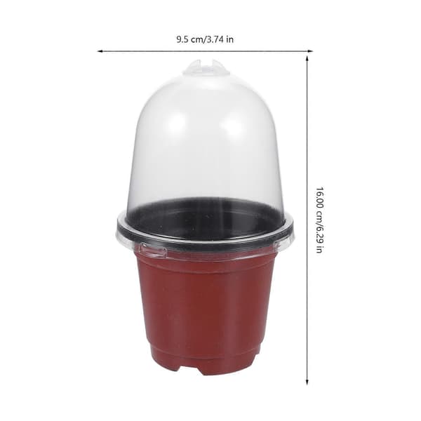 【BEMS】10 Set Plant Nursery Pots with Humidity Dome Plastic Garden Pot Planter Cups Seed Starter Pots