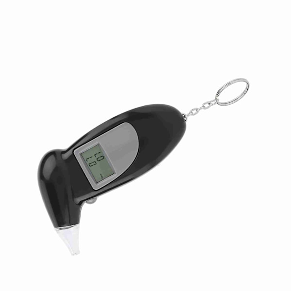 Digital LCD-skärm Alkohol Breath Tester Bärbar Nyckelring Breath Analyzer 50st Munstycke