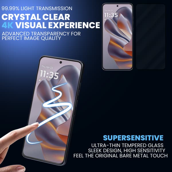 【BEMS】2-Pack Motorola Edge 50 Neo Screen Protector - Tempered Glass 9H - Super Quality 3D