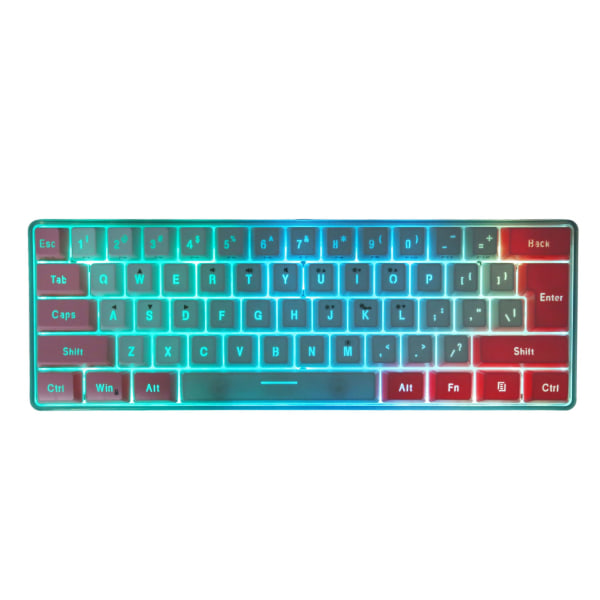 Gaming Keyboard USB 61 Keys Kontrast Farve RGB Lys Key Line Separation Mekanisk kabelført tastatur til kontorspil Hvid Pink ++