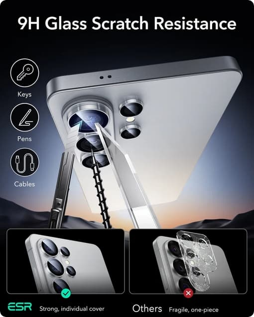 2-Pack Compatible with Kompatibel med Samsung S26 Ultra Camera Lens Protector Tempered Glass Silver Silver 30
