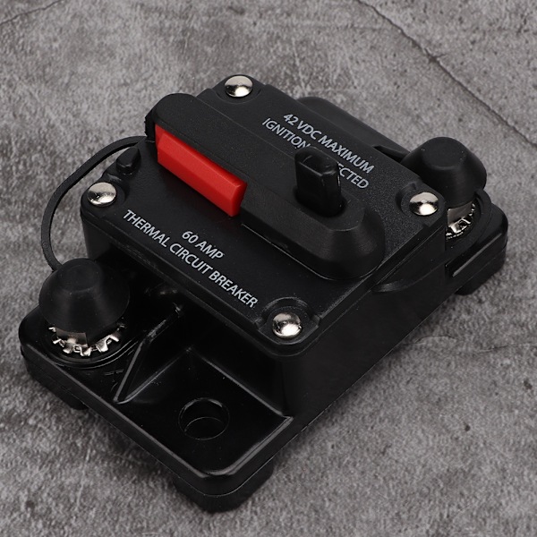 12V 30A/40A/60A Bilstereo Audio Tilbakestillbar Inline Sikringsbryter Selvtilbakestilling Sikring (60A)