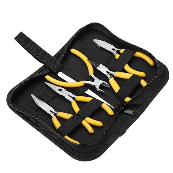 5-pack Professionella Smyckestänger Verktygssats Rund Böjd Näs Tång Pärltillverkning DIY