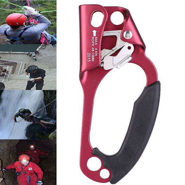 Utomhus Klättringssteg Höger Hand Skydd för 8-13mm Rep Röd