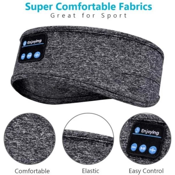 Sovehovedtelefoner - Pandebånd og øjenmaske med Bluetooth-hovedtelefoner grey