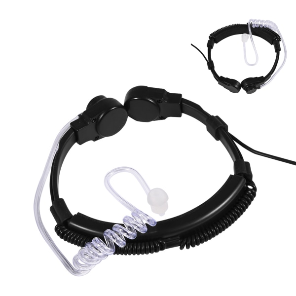 TIMH Throat Mic Headset Akustisk rør ørestykke PTT for Baofeng UV5R 2-veis radio walkie talkie