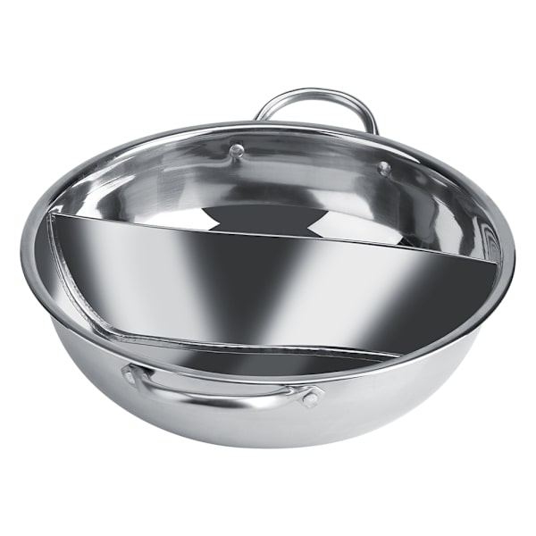 27 cm Dubbel Smak Hot Pot i Rostfritt Stål för Induktionshällar