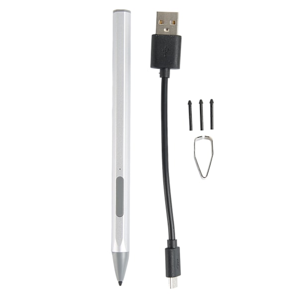 Tablet Stylus Pen til Microsoft Pro7 6 5 4 3 X til Laptop til Book til Studio til 3 Go med 3 Udskiftelige Nib Stylus Pen Sølv