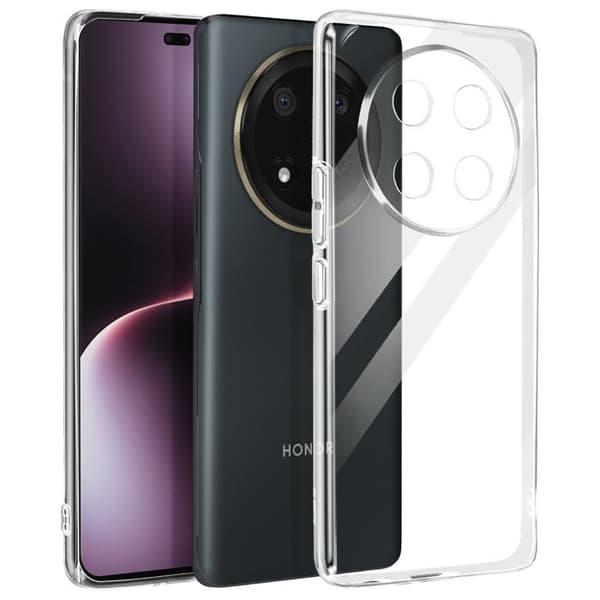 【BEMS】Etui - MAYAXESS - Honor Magic 7 Lite - Blød silikone - Gennemsigtig - Hævede kanter Vit
