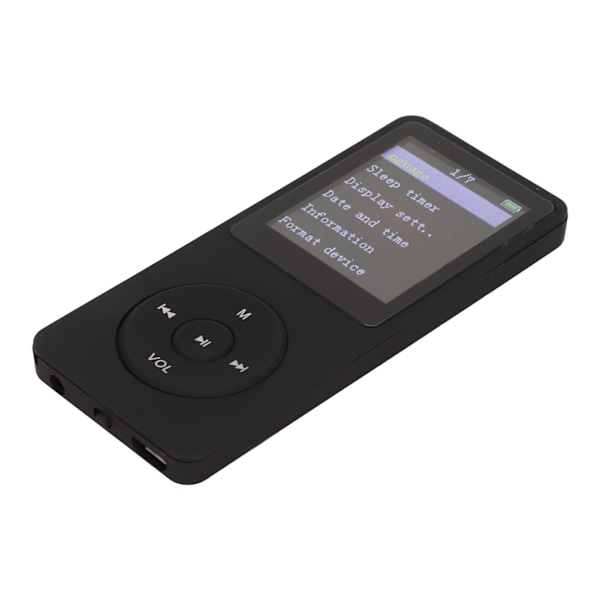 Digitaalinen musiikkisoitin 1,8 tuuman LCD-näytöllä, tukee pientä muistikorttia, erittäin ohut MP3 MP4 -soitin lisätarvikkeilla, musta