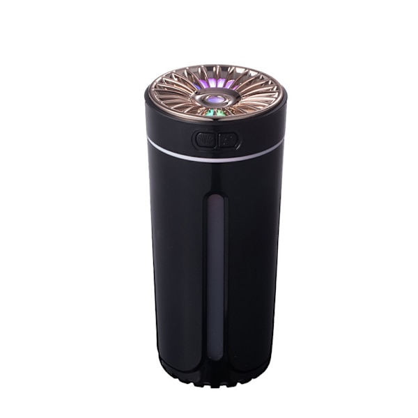 Luftfugter til bil 300 ml Kapacitet Farverig natlampe Mini USB Bærbar æterisk oliespreder til hjemmekontor Sort