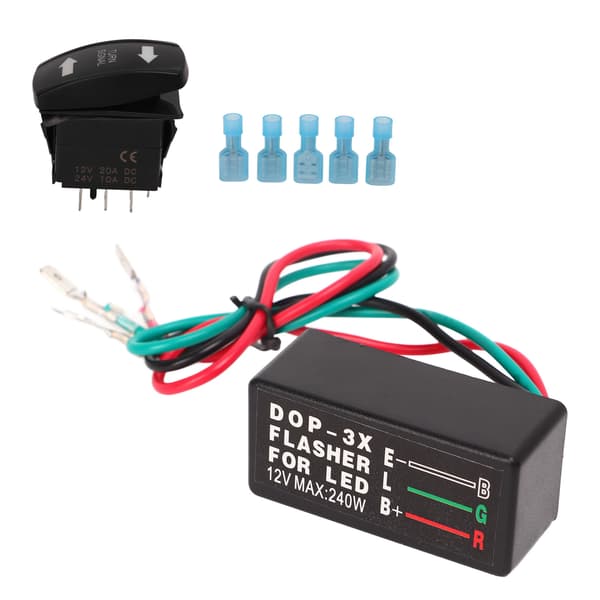 【BEMS】Blinkersvippströmbrytare LED-vippströmbrytare Blinkerbyte Kompatibel med ATV UTV RV Motorcykelbåt 12V