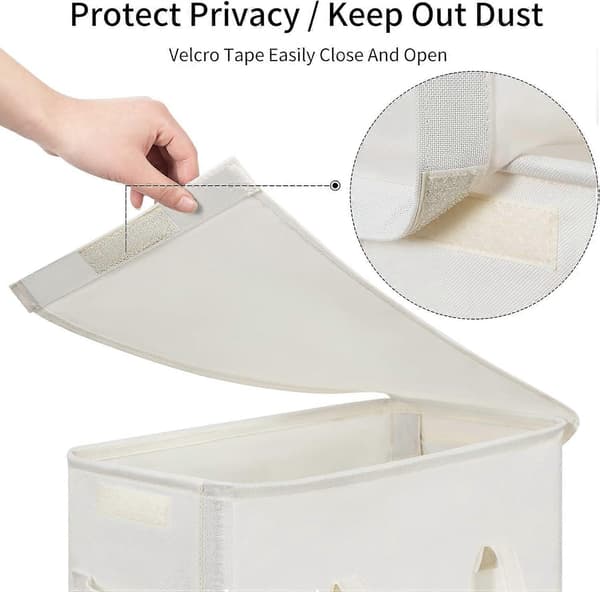 【BEMS】60L Narrow Laundry Hamper with Lid, Slim Laundry Basket with Handles, Upgraded, Foldable