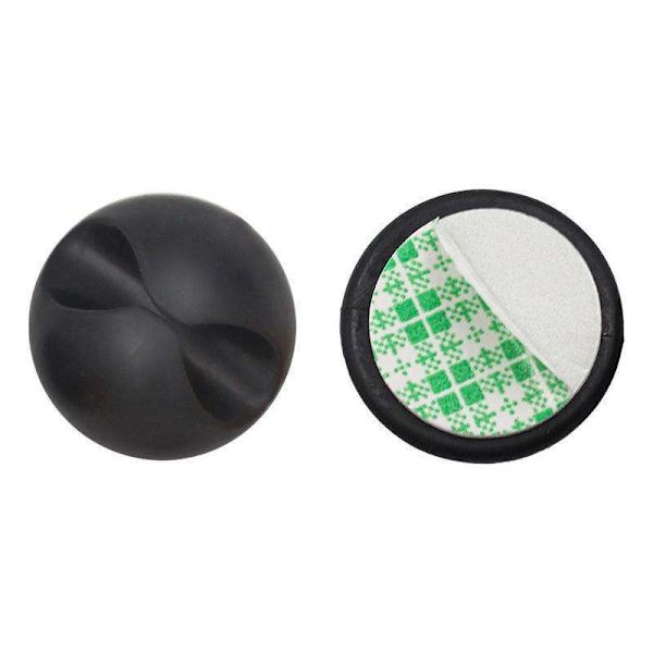 【BEMS】Order, Organize - 6-Pack Self-Adhesive Round Cable Holders Svart black