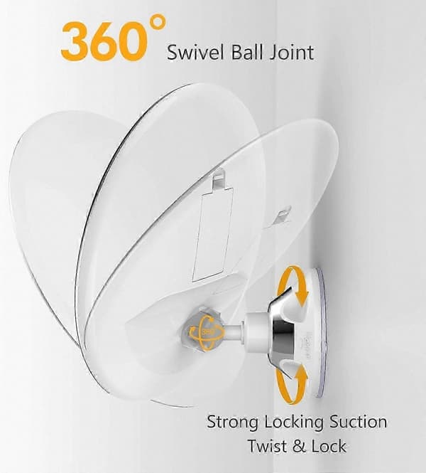 Beautural 10x forstørrende makeupspejl med LED-lys og 360° justerbart kugleled