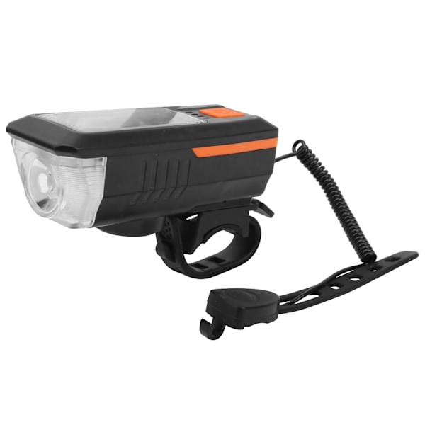 Sykkellys med solenergi, nattlys, USB-ladbart, for utendørs sykling (oransje)
