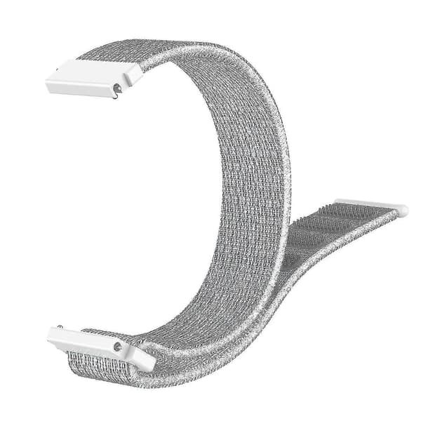 Til Garmin Forerunner 265s / 255s / Venu 2s rem 18mm universel justerbar nylon urrem - orange Grey White