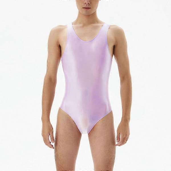 Ærmeløs badedragt til mænd, glat bodysuit for komfort og stil[BEMS] Black M