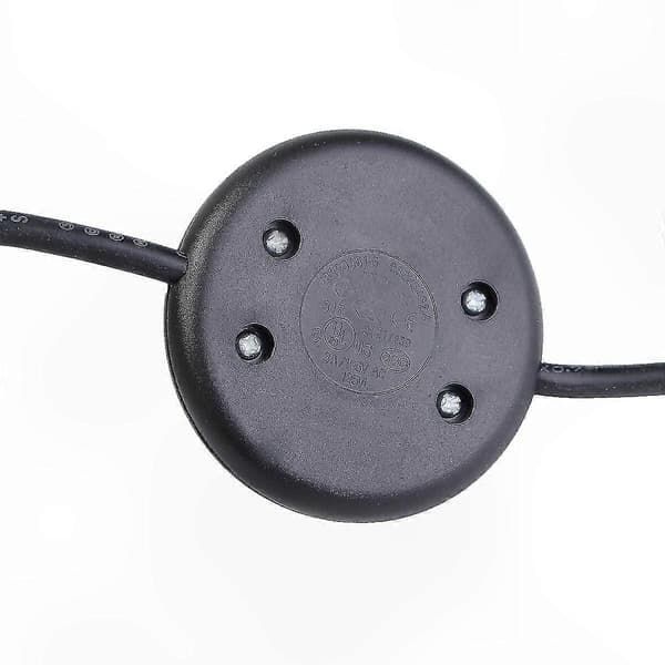 1M rund ljusströmbrytare med 3-ledars flexkabel Kompatibel med skrivbordslampor Black