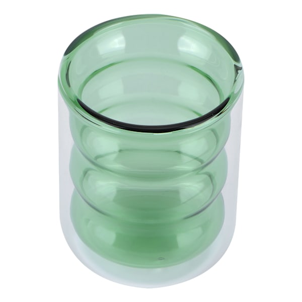 Kaksinkertainen Lasimuki - 200ml Lämpöä Kestävä Kierrekuppi (Vihreä)