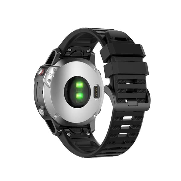 【BEMS】Garmin Fenix 6/6 Pro/5/5 Plus/Approach S62 osv. Silikone Urrem - Sort Svart black