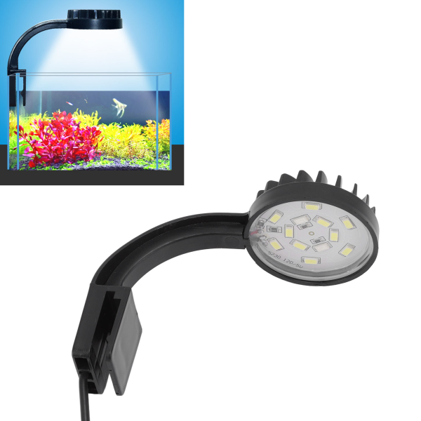 TIMH LED Fish Tank Light Multifunksjon Høy lysstyrke Spar energi Full Spectrum LED Aquarium Clip Lamp 5W Svart