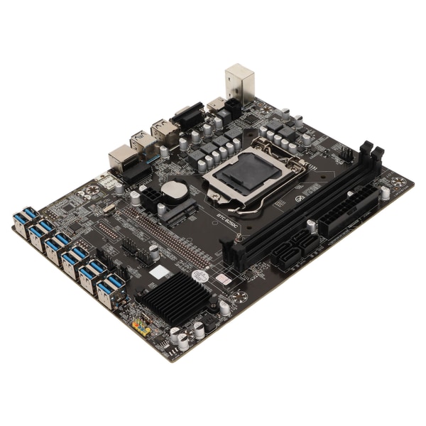 TIMH Mining Mainboard 12 USB3.0 til PCIE-porte LGA1151 Interface Dual Channel 2 DDR4 DIMM 4Pin 24Pin PC Bundkort