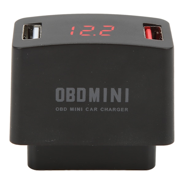 Bil OBD-lader DC12‑24V Dobbel USB LED Digital Display Ladeadapter Universal for kjøretøy