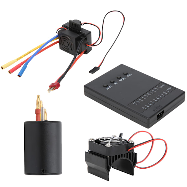 3650 3900KV Harjaton Moottori 60A ESC+Ohjelmointi Kortti Jäähdytyselementti Sarja 1/10RC Autolle