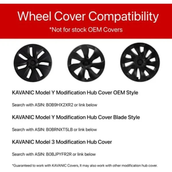 【BEMS】4 Wheel Hub Caps Compatible with Tesla Model 3 Y