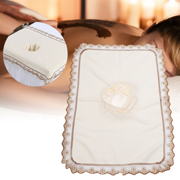 Spa Massagebord Cover Lakan Massage Sängtäcke med hål för Beauty ShopBeige Vit ++/