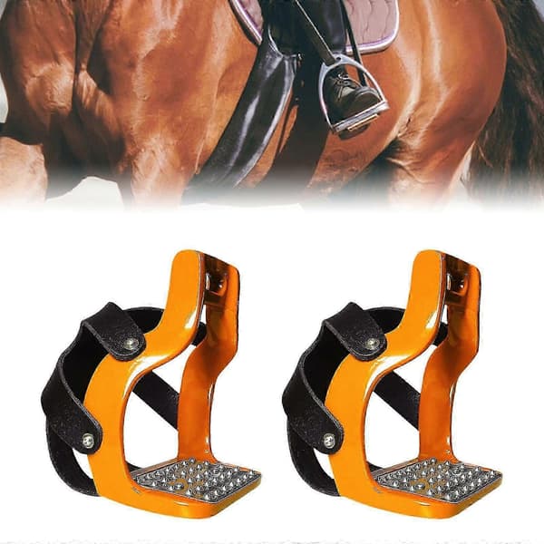 2x Ridestigbøyler, Salstigbøyler, Profesjonelle Aluminium Engelske Orange