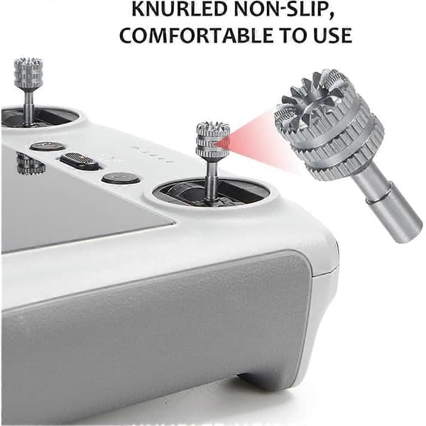 2 par fjernkontrolljoystick for DJI Mavic 3 Pro/Mini 3 Pro/Air 3S/Mini 4 Pro tommelspaker dronetilbehør Titanium & red