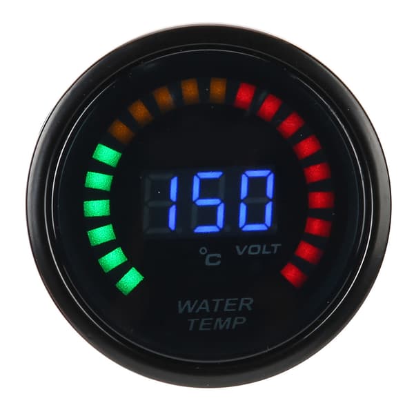 Digital LED Bil Vandtemperaturmåler Temperaturmåler m. Sensor 52mm 20-150 °C Kompatibel med 12V Auto