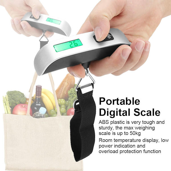 Bærbare Mini LCD Digitale Hengevekter - Maks. 50 kg Last