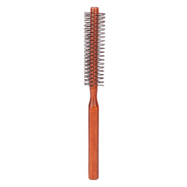Rund styling hårborste Curling roller hårborste Liten träborste unisex för föning hemmabruk++/