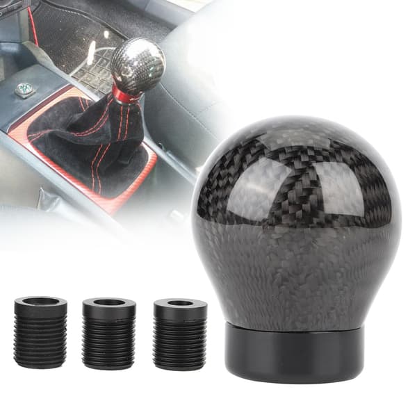 【BEMS】Universal Carbon Fiber Style Gear Shift Knob Head Lever Cover Bilmodifikationstilbehør Sort