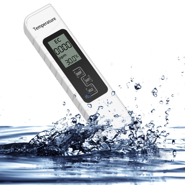 TIMH vannkvalitetstester TDS EC Meter Temperaturmåling Combo for Drikkevann Akvarier Basseng