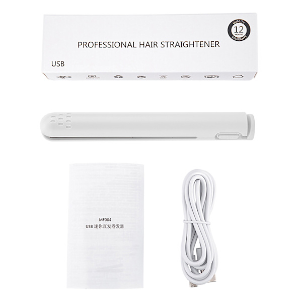 【BEMS】Mini 2-i-1 rettetang USB keramisk oppvarming retting krølling flatjern