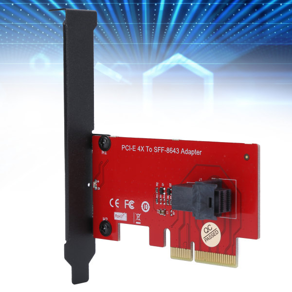 TIMH SFF-8643 til PCI-E 4X adapterkortkonverter med 1 Mini-SAS HD 36-pin hunstik