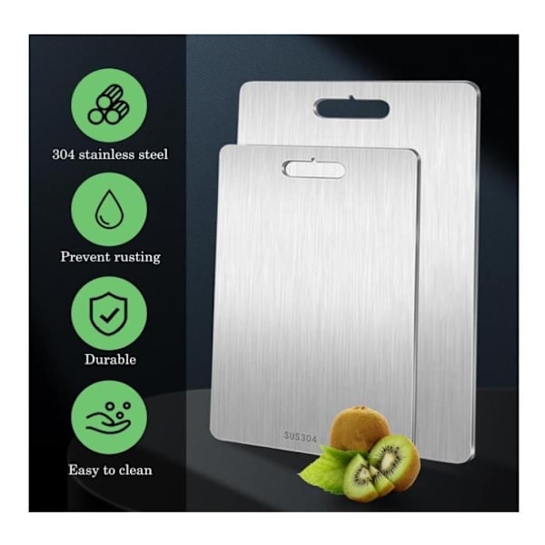 【BEMS】Titanium Cutting Board - 2 Pcs. Double-Sided Stainless Steel Cutting Board, Durable Kitchen Board