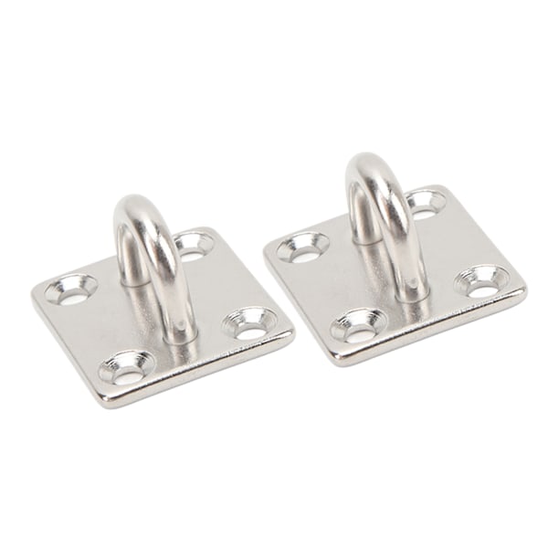 2 stk. Båd Square Pad Eye Rustfrit stål Fast Holdbar Marine SS Pad Hardware til Yacht 40 X 50 mm/1,6 X 2,0 tommer