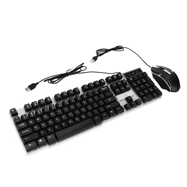 104 Tangenter Tangentbord Mus Set Bakgrundsbelysning USB Färgglatt Ergonomiskt Stabilt Bakgrundsbelyst Tangentbord Mus Combo