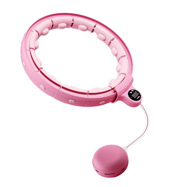 Vægtet Fit Hoop Spot Massage Dobbelt Skinne Høj Stabilitet Talje Formning Smart Fitness Træningsring Pink Talje 50‑95cm/19.69‑37.4in (Inden for 95kg)