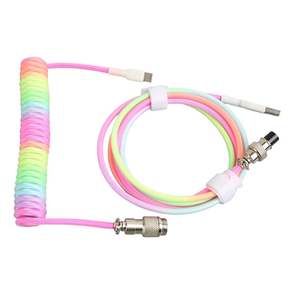 Gaming Keyboard Kabel Nylon Typ C till USB Dubbelmantlad Mekaniskt Tangentbordskabel 3m Färgstark