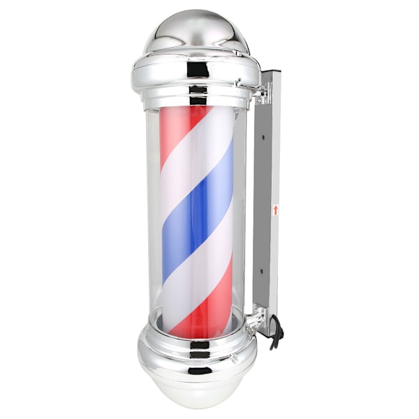 Vandafvisende Barber Shop Pæl Rød Hvid Blå Roterende Lys Stripe Skilt Hår Salon Lampe UK Stik 220V